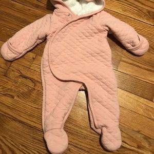 Carter’s pink quilted hooded snowsuit